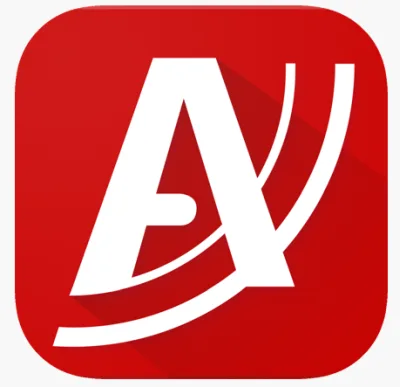 Symbol der Alarm-App: ein weißes A mit Funkwellen auf rotem Grund.