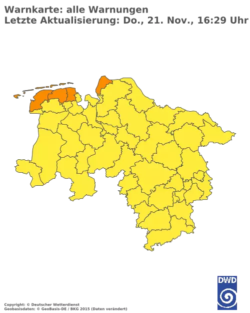 Aktuelle Wetterwarnungen für  Vechta