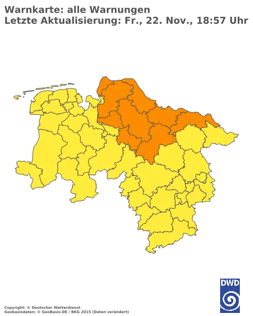 Aktuelle Wetterwarnungen für  Vechta