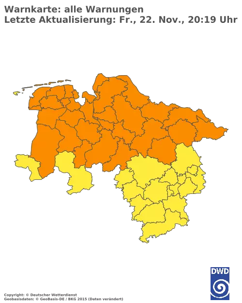 Aktuelle Wetterwarnungen für  Vechta