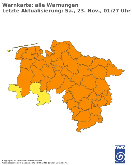 Aktuelle Wetterwarnungen für  Vechta