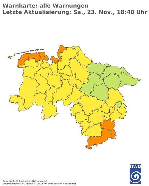 Aktuelle Wetterwarnungen für  Vechta