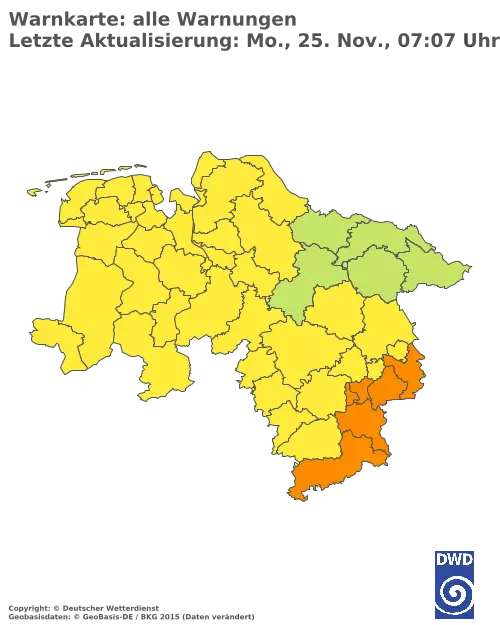 Aktuelle Wetterwarnungen für  Vechta