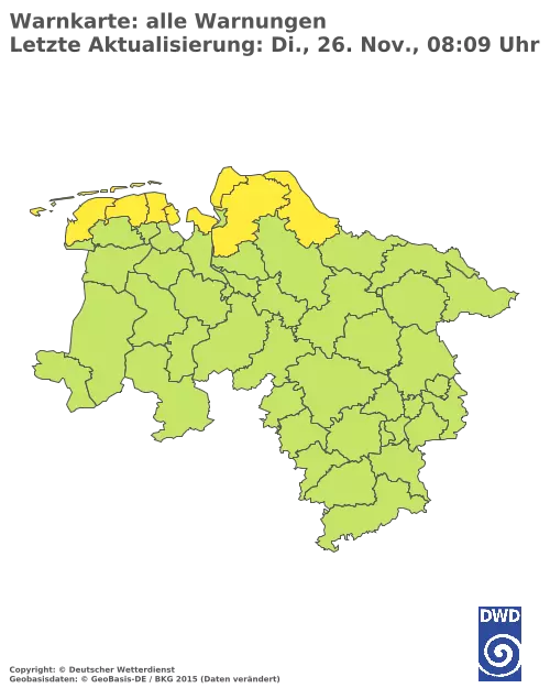 Aktuelle Wetterwarnungen für  Vechta