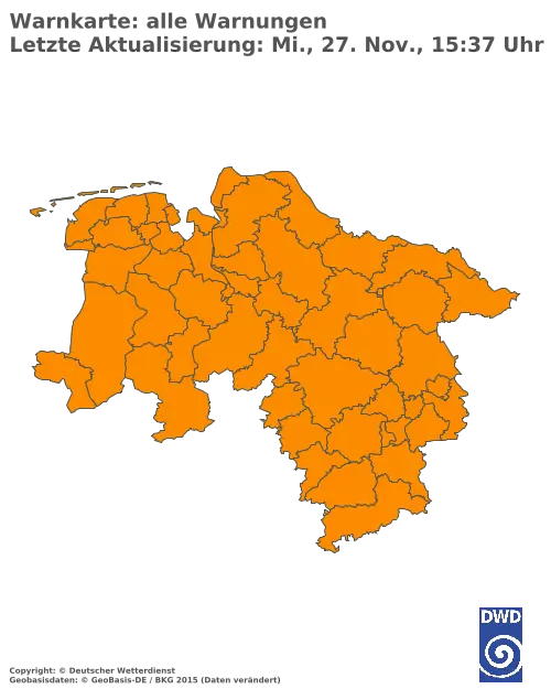 Aktuelle Wetterwarnungen für  Vechta