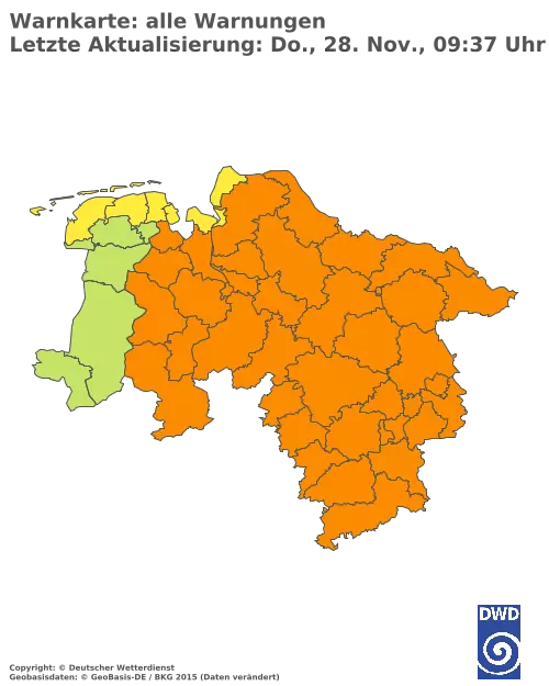 Aktuelle Wetterwarnungen für  Vechta